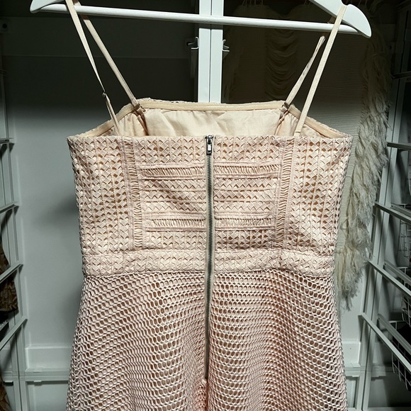Warehouse (ASOS) Lace Peachy Pink Midi Dress - Picture 10 of 11